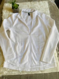 Womens Adidas Golf White Full-Zip Jacket Size Large