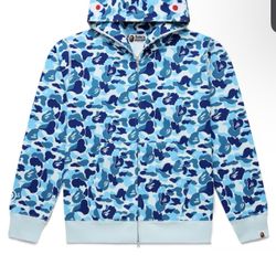 BAPE Color Camo Shark Full Zip Hoodie Blue 