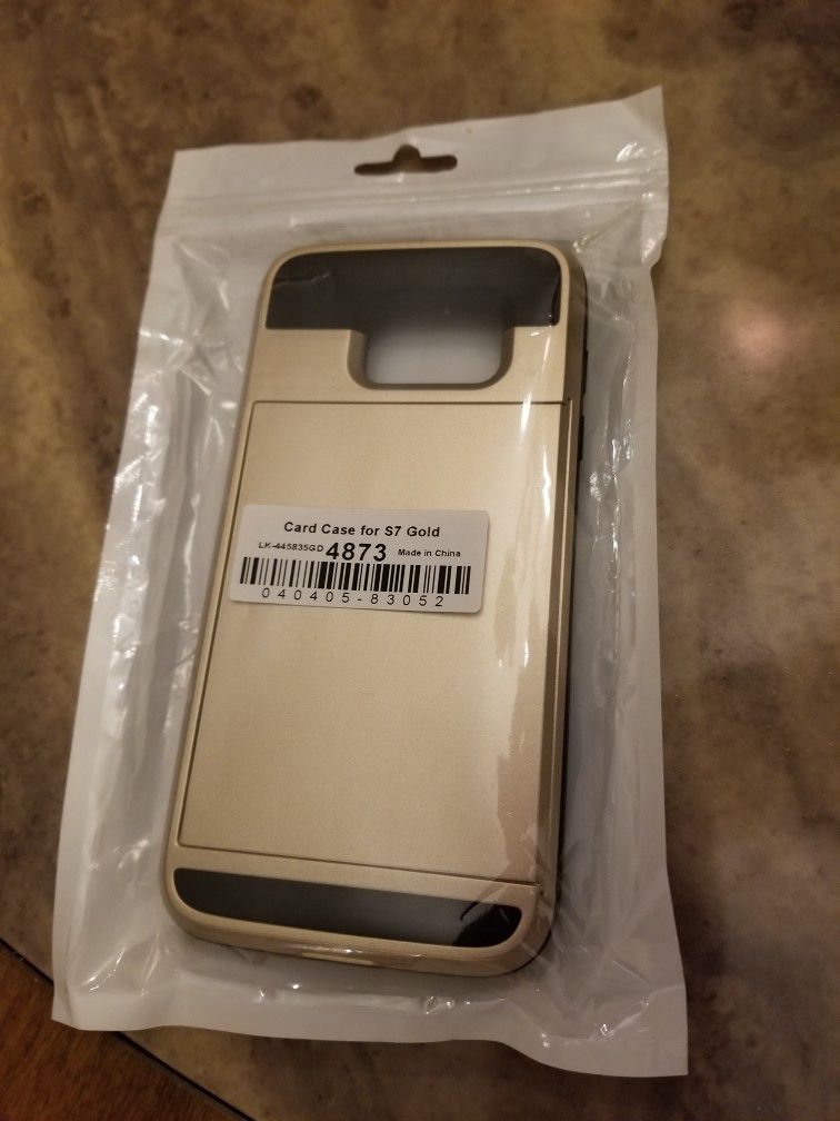 Samsung Galaxy S7 Hybrid Gold Hidden Wallet Phone Case