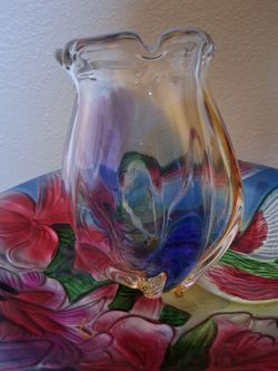 MCM Sanyu Japanese Narumi/Rainbow Handkerchief Glass Vase