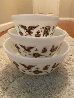 Vintage Pyrex Early American Mixing Bowls
