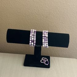 Purple, White, & Light Purple Bracelet