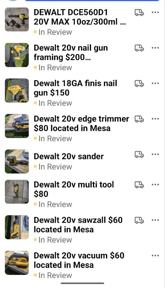 DeWalt Tools Located In Mesa Prices In First Picture