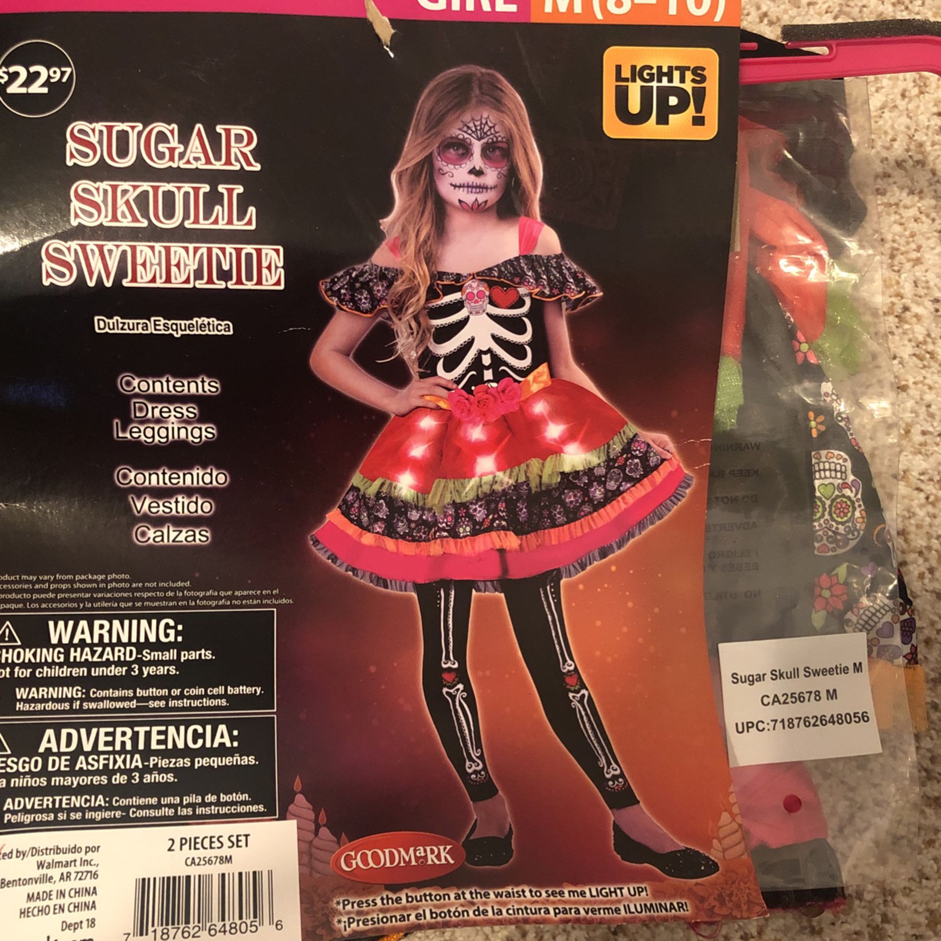 Sugar Skull Sweetie Girls Halloween Costume 