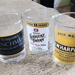 3 Liquor  New Glasses All For $4.00