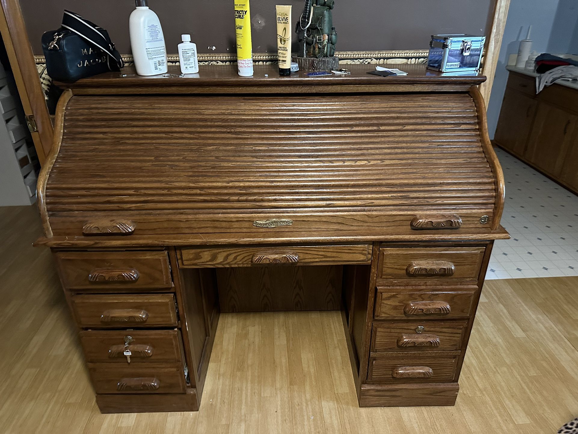 Antique Roll Top Desk