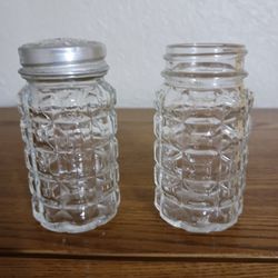 SALT AND PEPPER SHAKERS,  GLASS 