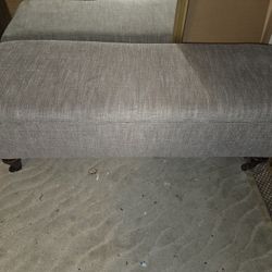Grey Ottoman With Wheels