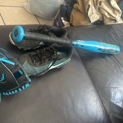 T Ball Bat Glove And Size 1 Y Nike Cleats