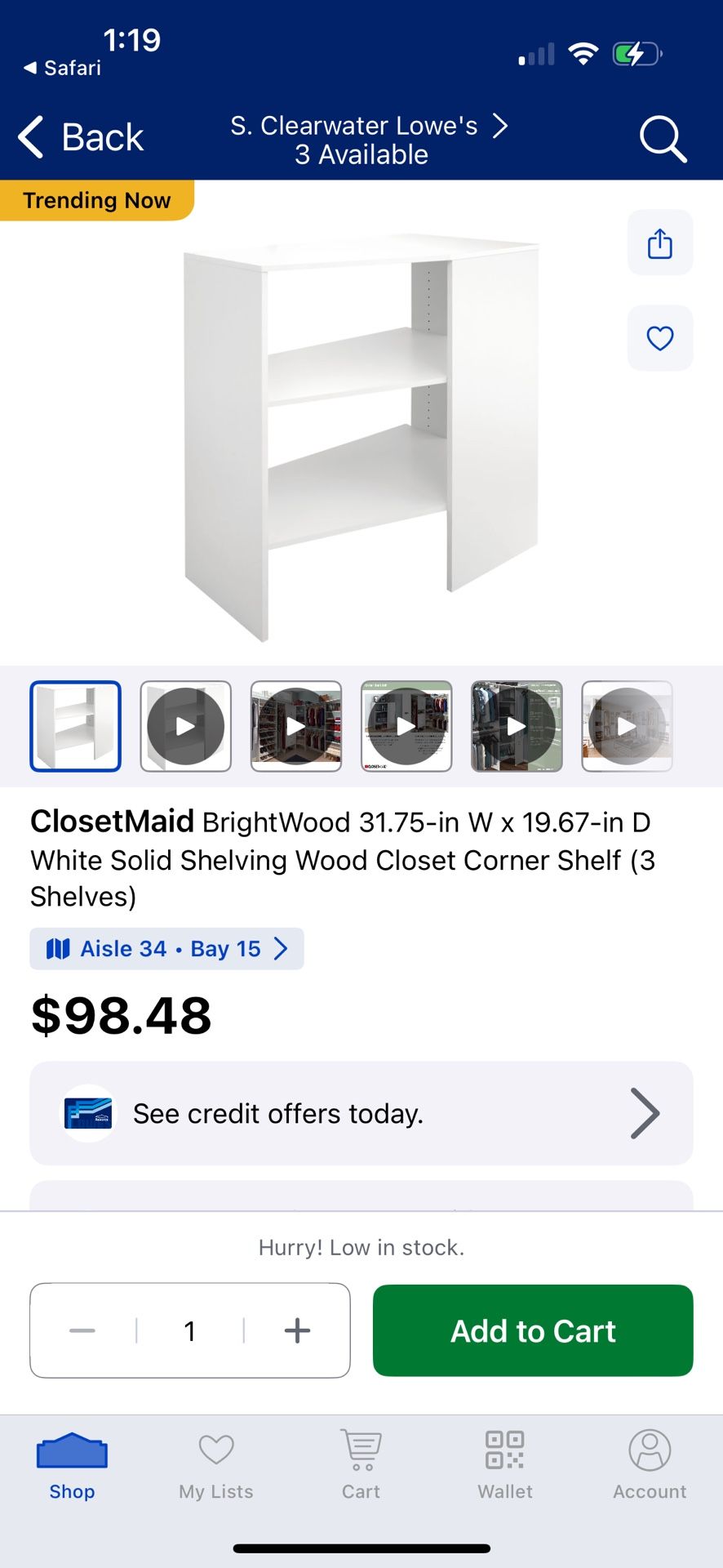 Corner Closet Shelf