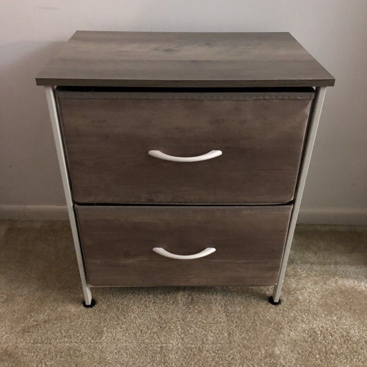 2-Drawer Storage Organizer – Fabric & Wood Finish