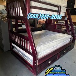 Twin Full Cherry Bunk Bed With Trundle New Cama Bonita Colchon 
