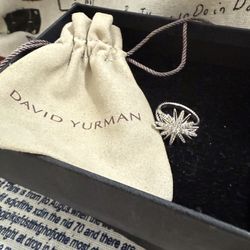 David Yurman Starburst Ring Sterling Silver with Diamonds 19mm