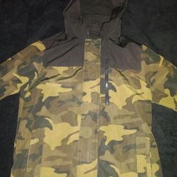 HOLLISTER ALL WEATHER FLEECE LINED JACKET COAT CAMO MENS 