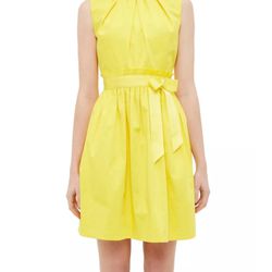 Ted Baker Women's 4/US 10 Alyy Waist Tie Dress Yellow $279