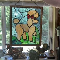 Stained Glass Poodle Framed 