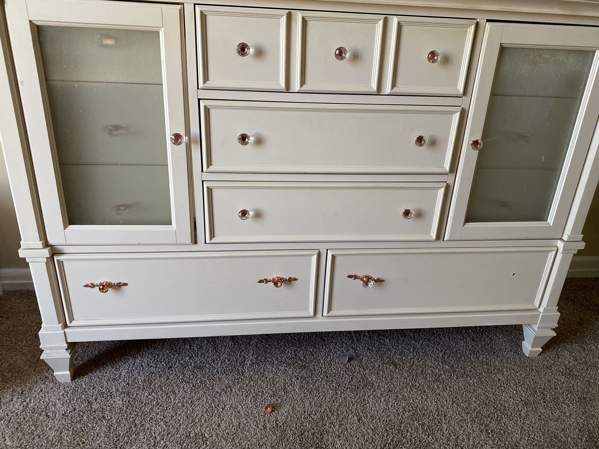Dresser (tan With Blush Knobs) Matching Lamps 