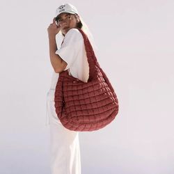 Puffer Quilted Shoulder Bag for Women Padding Shoulder Bag Puffy Hobo Bag Trendy Tote Bag 