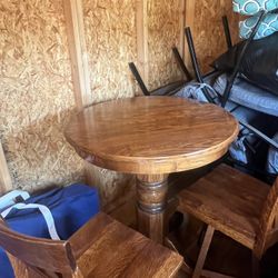 Heavy Solid Pub Table3 Chairs
