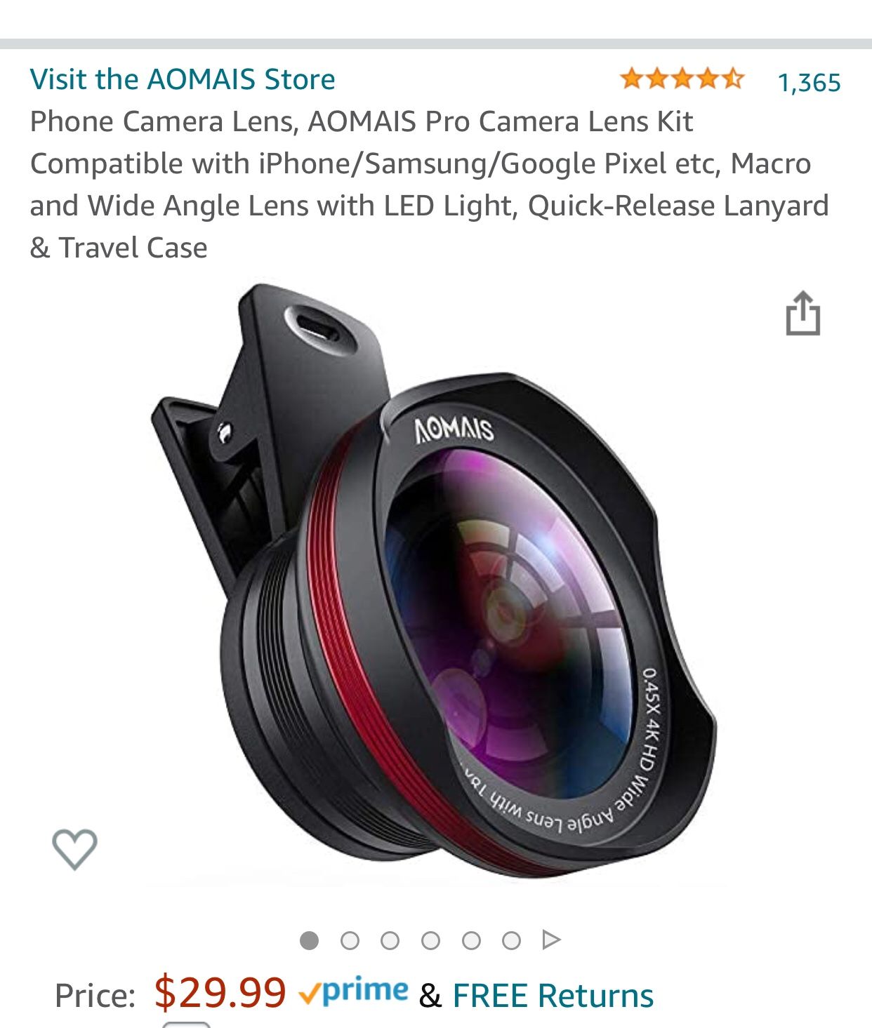 Wide Angle & Macro Lens for iPhone & Android