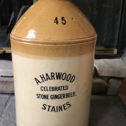 Antique English Stoneware A. Hardwood Gingerbeer vessel