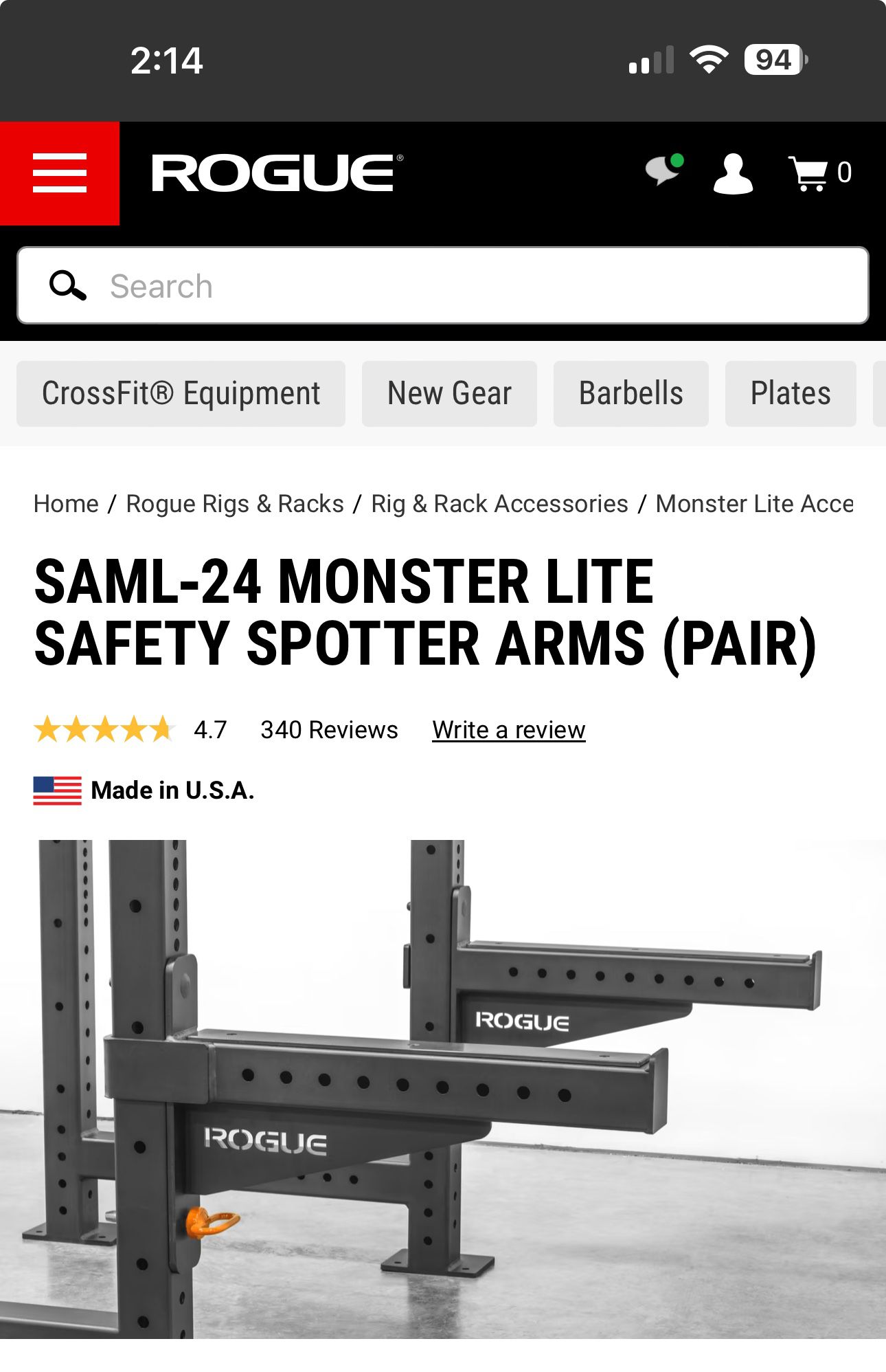 Rogue Spotter Arms (5/8 Holes)