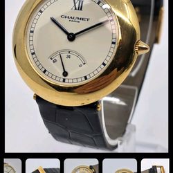 Chaumet Power Reserve 12A 18k YG Flying Saucer Case 36mm Mens Watch