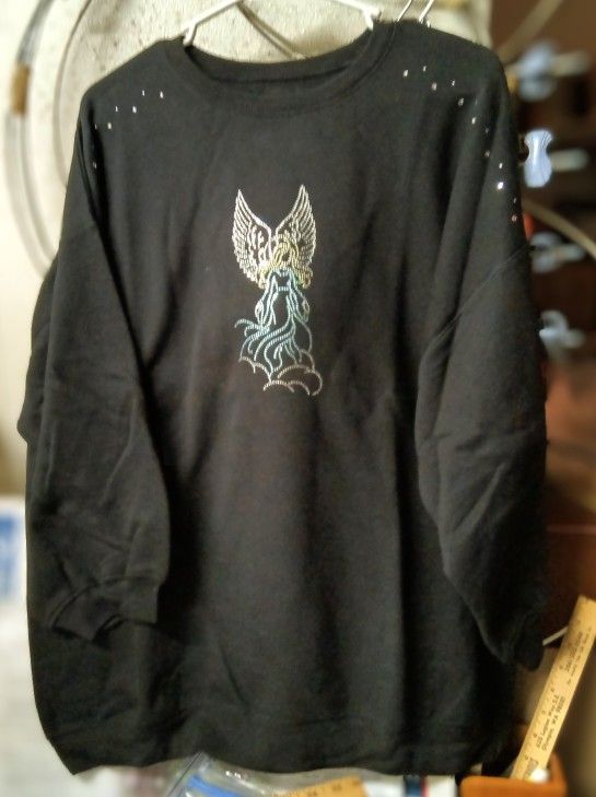 Swarzski Hand Applied Crystals Black Sweatshirt