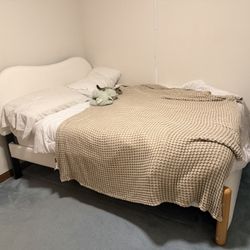 NWOB - Upholstered Trundle Bed in White 