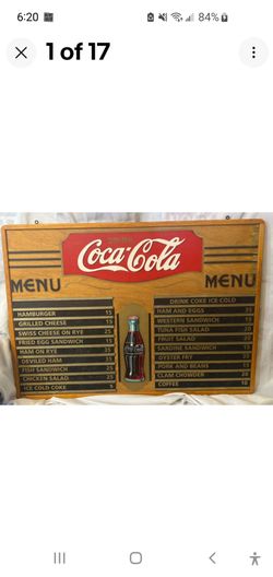 1940s Coca-Cola Kay Display Menuboard