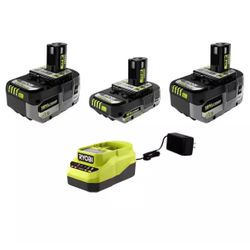 RYOBI ONE+ 18V Lithium-Ion HIGH PERFORMANCE Starter Kit with 2.0 Ah Battery, (2) 4.0 Ah Batteries, and Charger