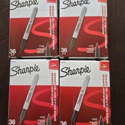 New 36 Ct Sharpie Permanent Fine Black Marker 