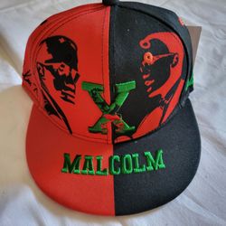 *NEW* Headgear Classics Malcolm X Activist Snapback Hat Red Black Green