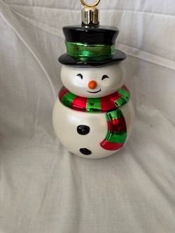 Ceramic Snowman Cookie Jar with Lid