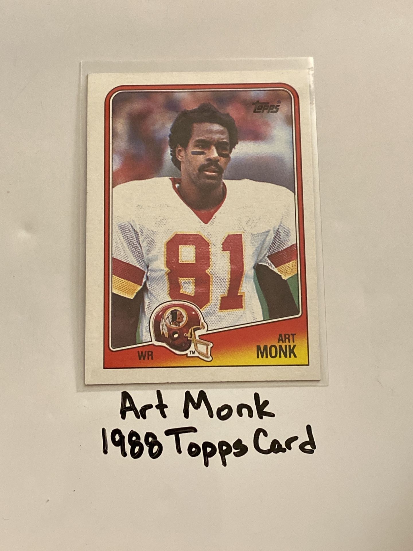 Art Monk Washington Redskins Hall of Fame WR 1988 Topps Card. 