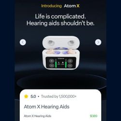 Atom X Hearing Aids Brand New In Box