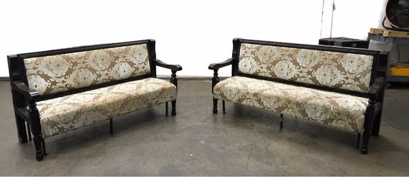 Pair of Antique-Style Upholstered Settees