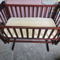 Wood rocking, swinging cradle