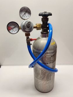 Alum8num CO2 tank with safety valve and gauge for soda or etc.