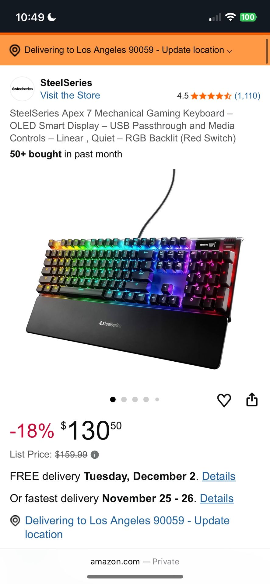 Steelseries Apex Pro 7 Mechanical keyboard