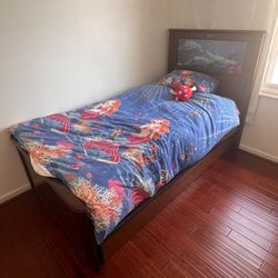 LightHeaded Beds Riviera Twin with Trundle, Cherry, Comfort Tech Elite Aurora 12" Medium Twin Mattress, Ultralight Stealth Rolling Walker by Medline I