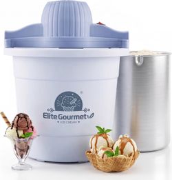 New Elite Gourmet 4Qt Electric Ice Cream Maker Periwinkle