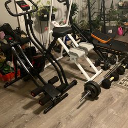 Full Gym Set 5 Machines And 2 Weight Sets