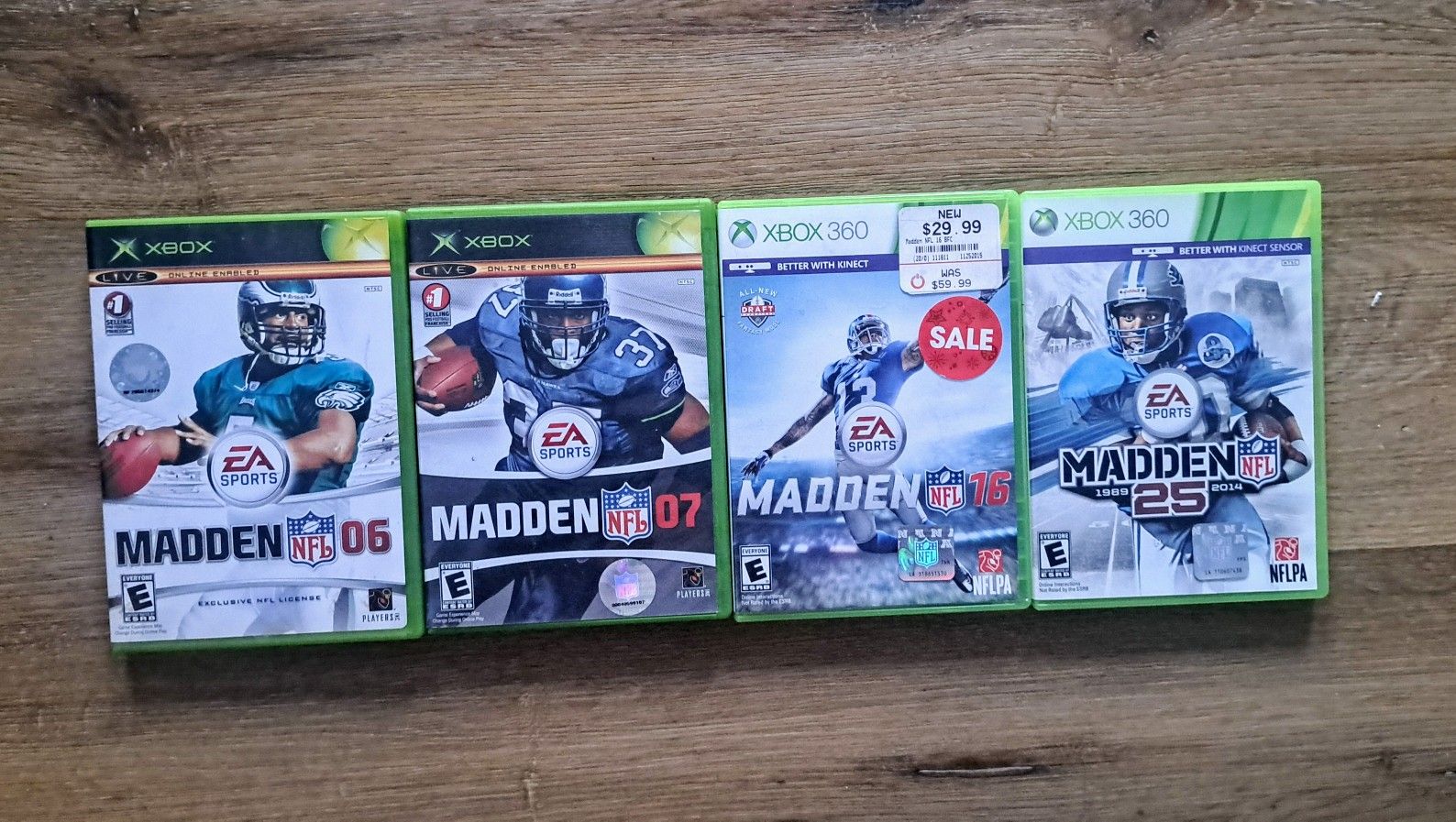 X-Box Original & 360 Madden NCAA Game Lot of 4 Tested Woking With Manuals