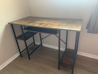 Industrial Style Desk with Shelves