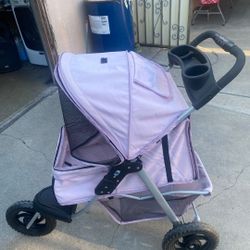 Pawals & Paws Pink 3-Wheel Pet Stoller