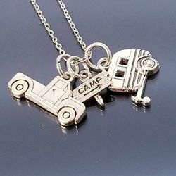  Happy Camper ♥️ Necklace /Camping Trailer /Camp Sign /Truck Charm