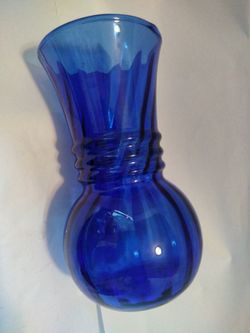 Blue Vase Small  With Beautiful Details And Color 