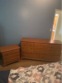 Wooden Dresser and Nightstand Set