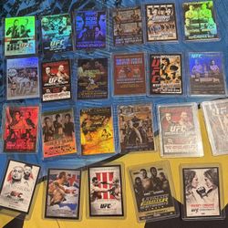 23-Card UFC Topps Fight Poster Review Master Lot - UFC 3, 9, 166, 184 Rare